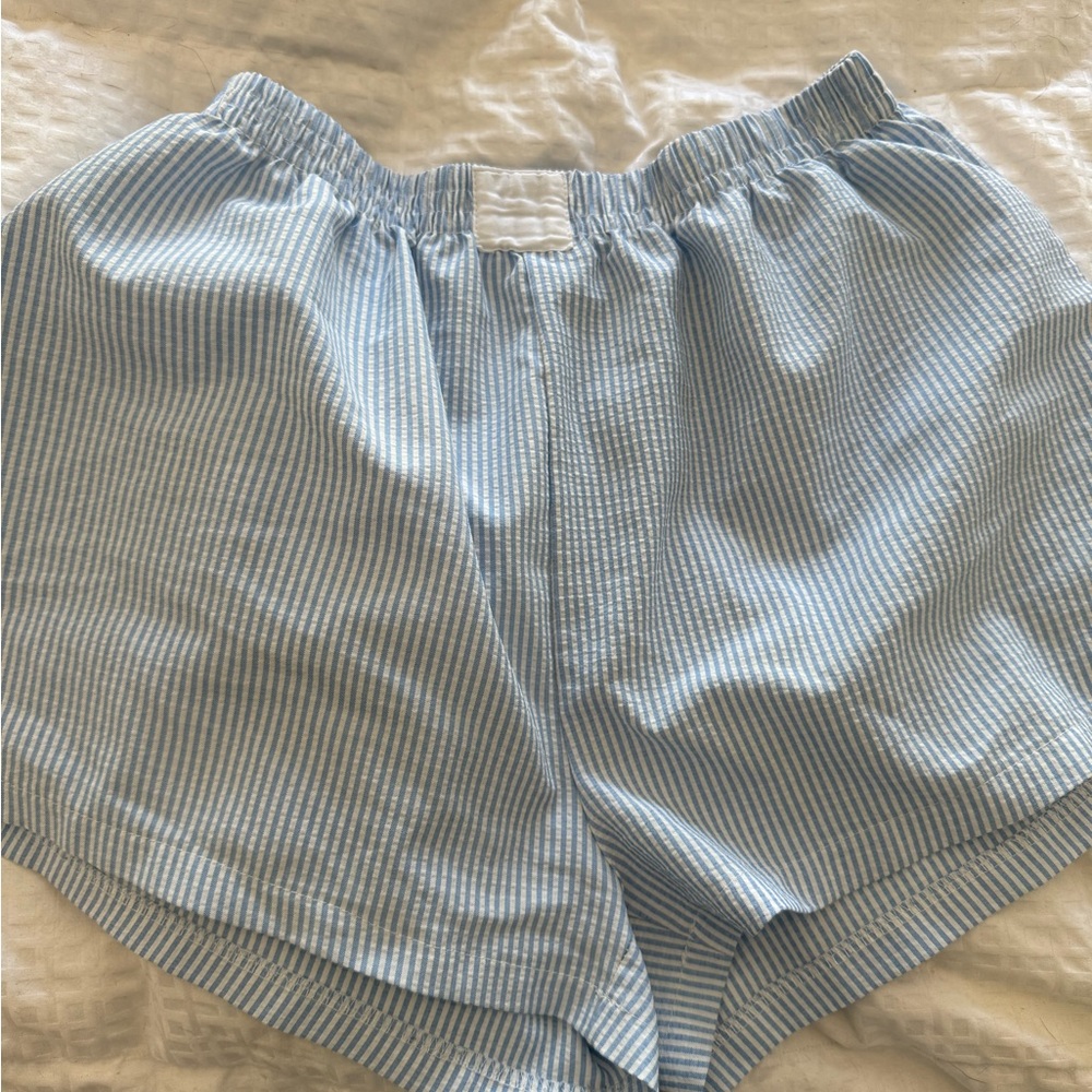 Blue Striped Women's Shorts